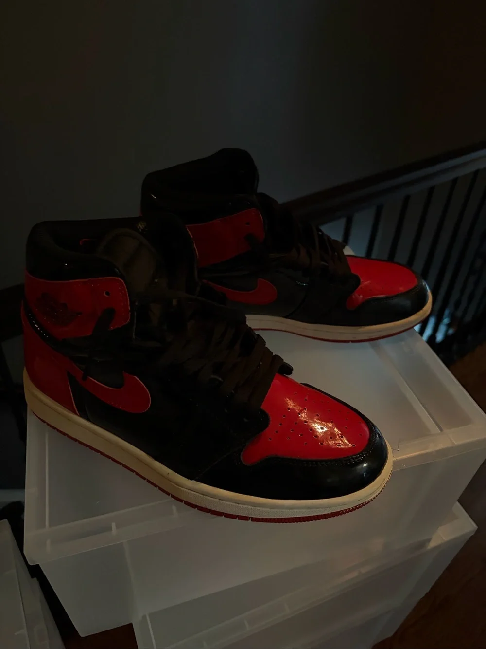 Nike High-Top Sneakers in Black and Red